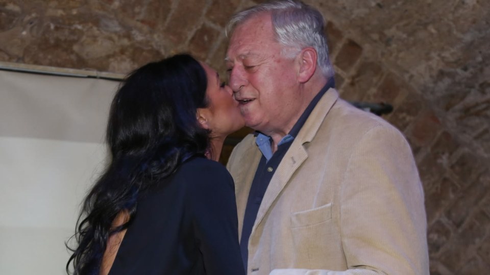 Václav Bárta ale starší s modelkou Gábinou Dvořákovou